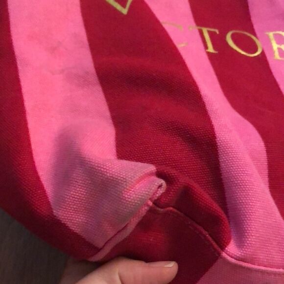 Victoria’s Secret Pink red striped canvas tote bag - Picture 8 of 9